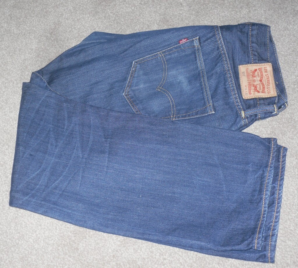 Men's Levis 501 Blue Denim Straight 